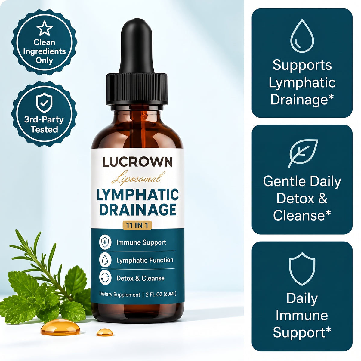 Lucrown™ Liposomal Lymphatic Drainage Drops