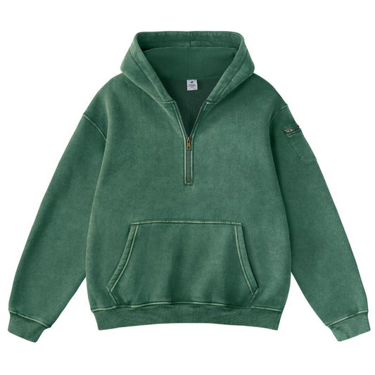 Lucrown™  Oversized Quarter-Zip Hoodie