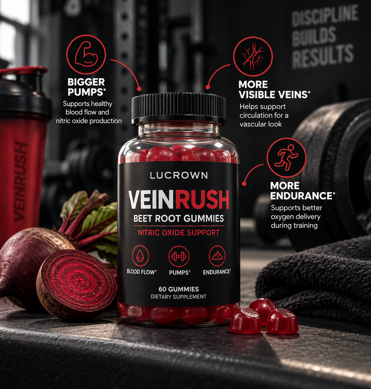 VeinRush™ - Beet Root Nitric Oxide Gummies