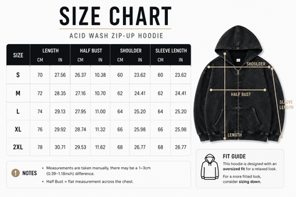 Lucrown™ Vintage Wash Double-Zip Hoodie