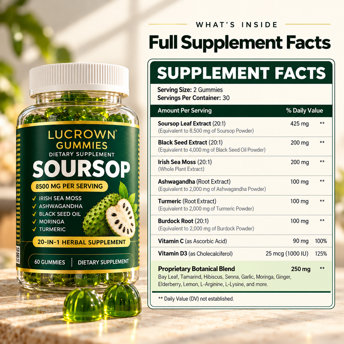 Lucrown™ 20-IN-1 SOURSOP GUMMIES