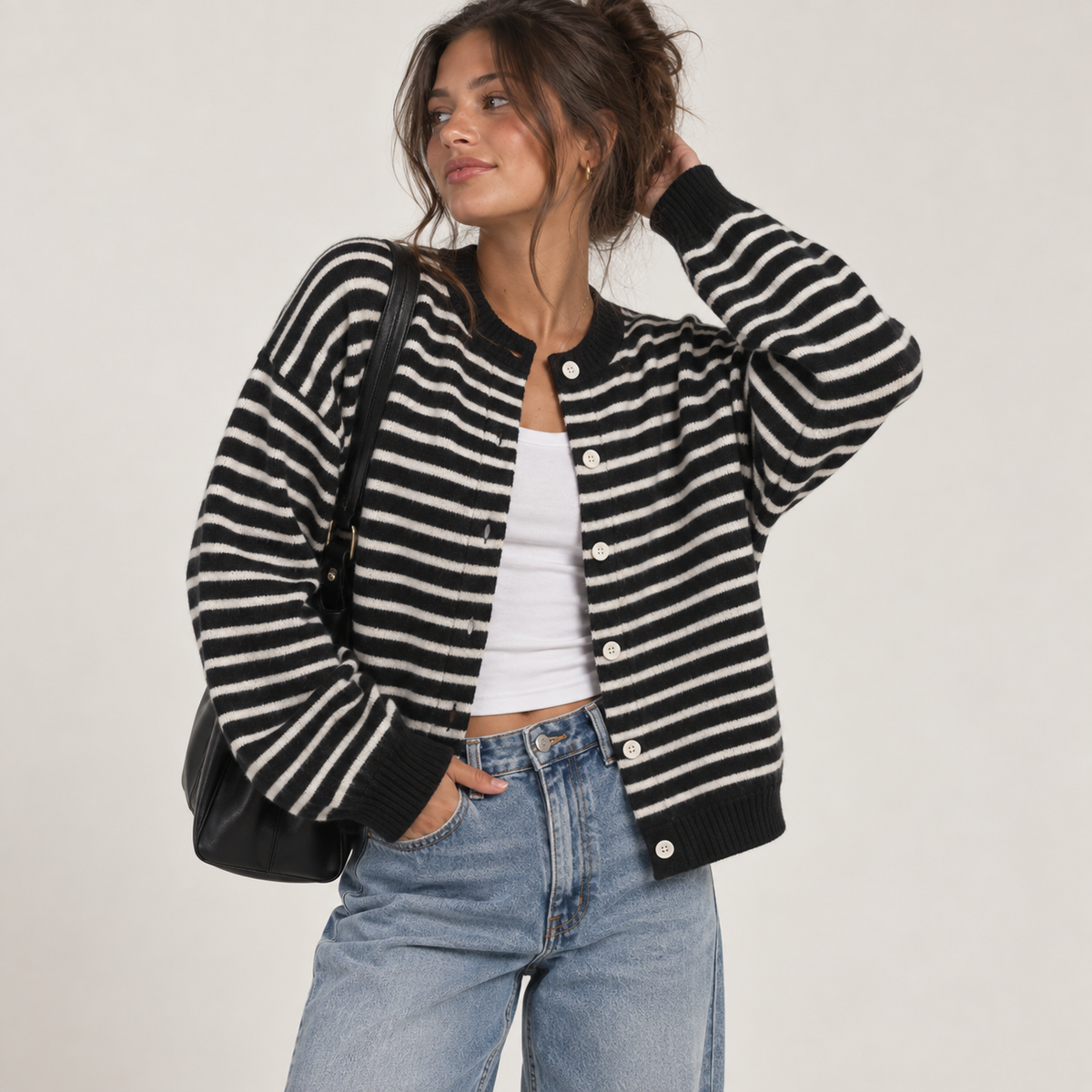 Autumn Stripe Oversized Cardigan