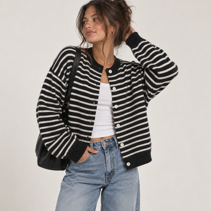 Autumn Stripe Oversized Cardigan