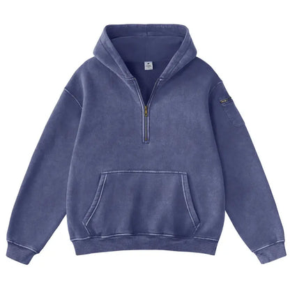 Lucrown™  Oversized Quarter-Zip Hoodie