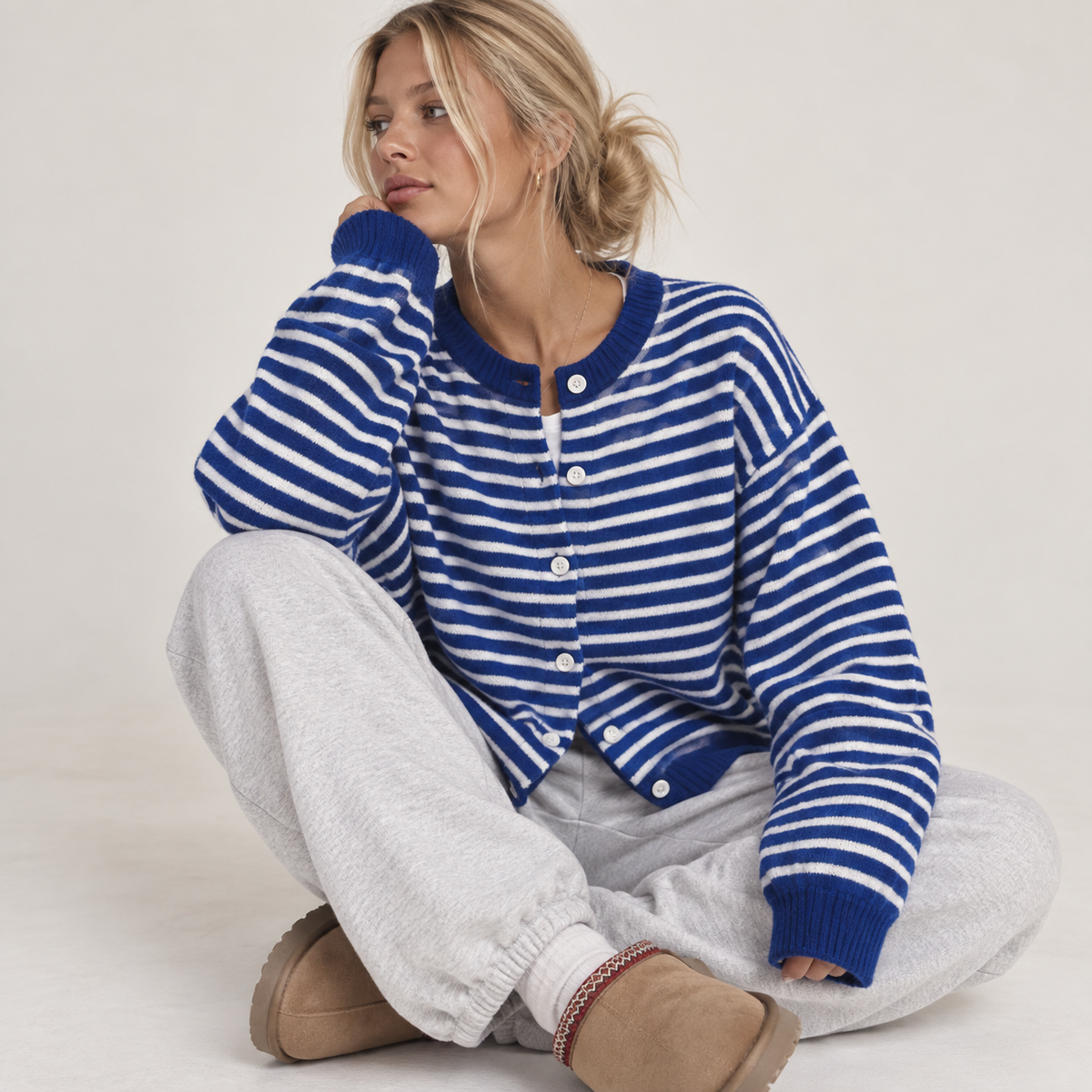 Autumn Stripe Oversized Cardigan