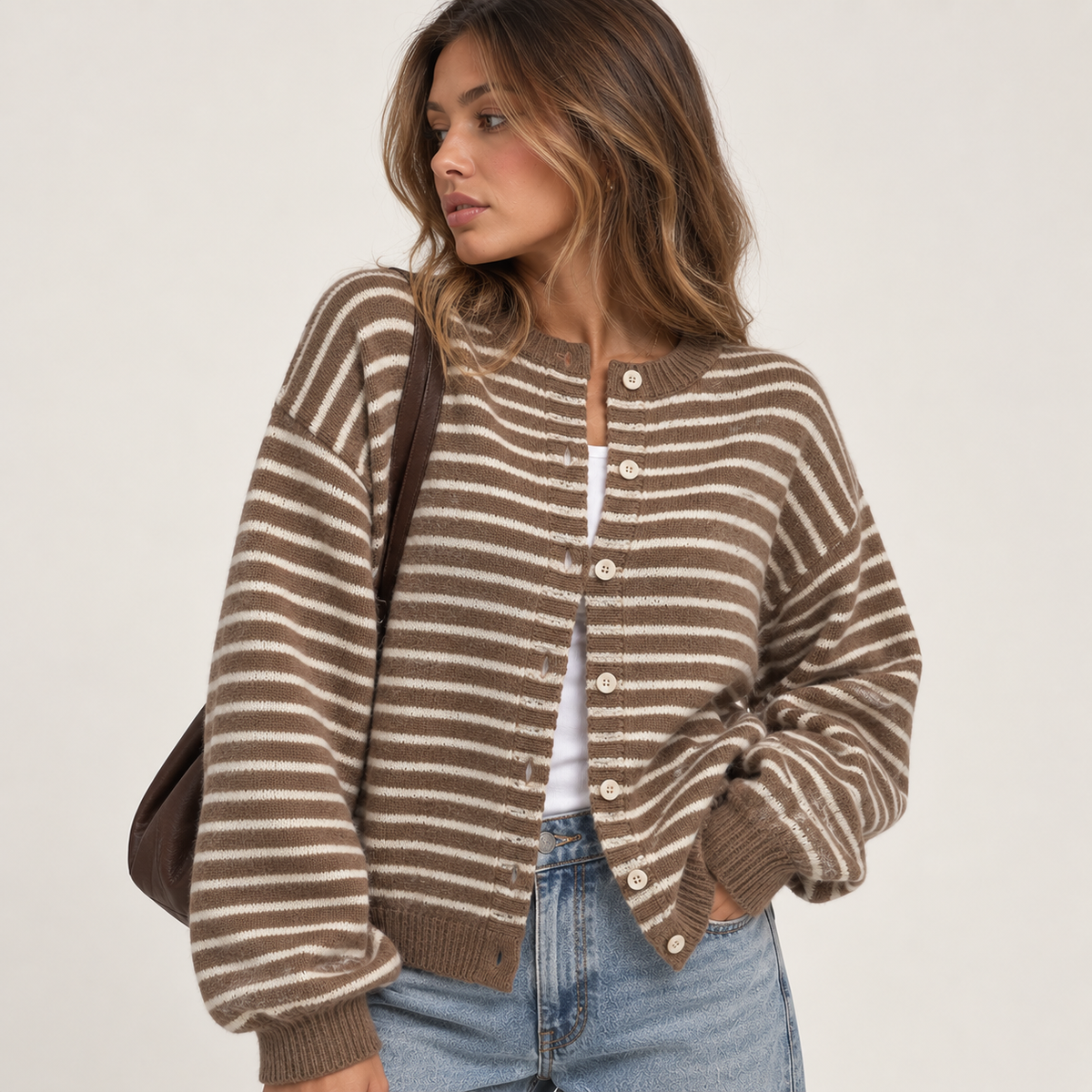 Autumn Stripe Oversized Cardigan