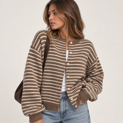 Autumn Stripe Oversized Cardigan
