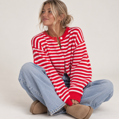 Autumn Stripe Oversized Cardigan
